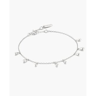 Stationarmband met gepolijste druppels zilver 18,5 cm