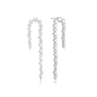Zigzag oorhangers met zirkonia zilver 53 mm