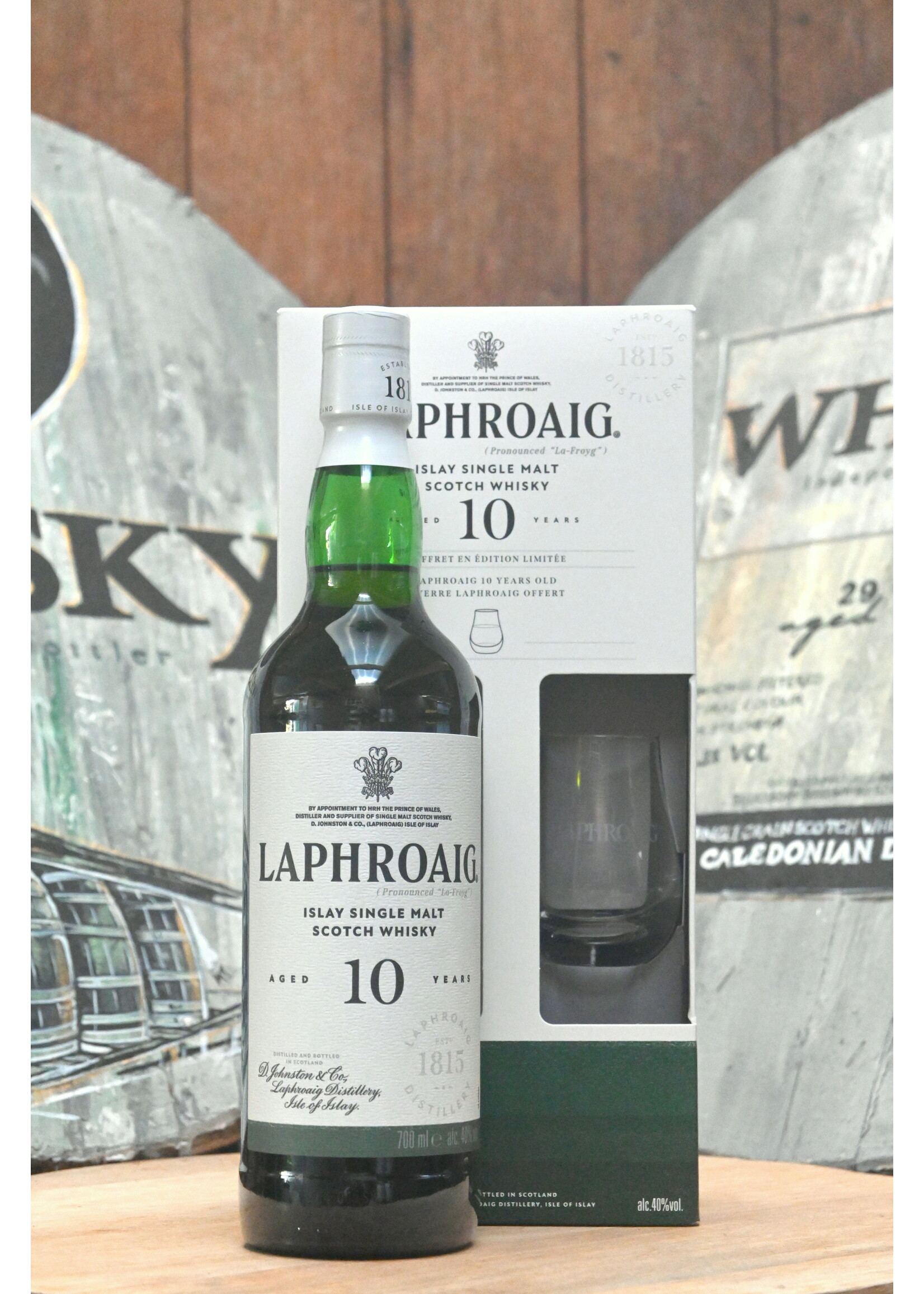 Laphroaig 10 jaar giftpack met glas