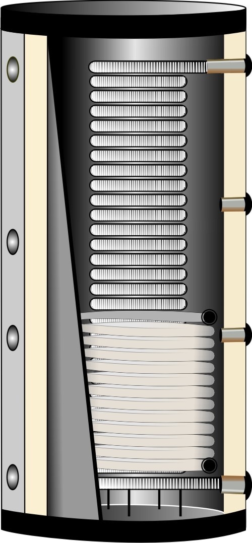 BNS FHS-WT1 - Buffervat 1000L met tapwaterspiraal en 1 warmtewisselaar