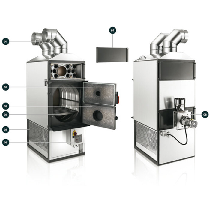 Fabbri F 55 S.V. (55 kW) - Luftheizungs-Holzkessel