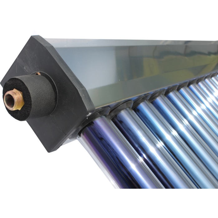 Complete zonneboilerset - 1x 30HP + Buffervat 200L met 1 tapwaterspiraal en 1 warmtewisselaar