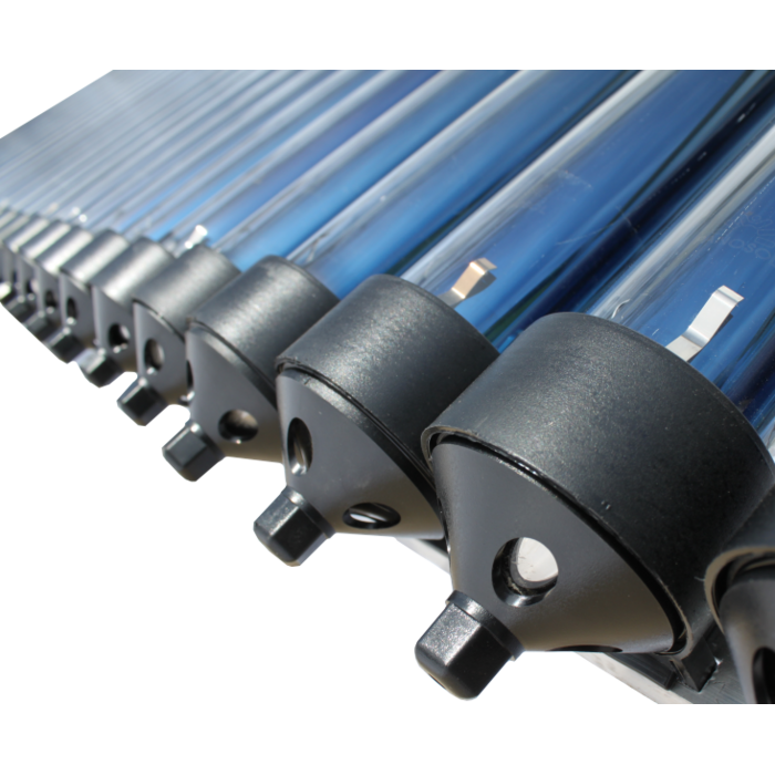 Complete zonneboilerset - 1x 30HP + Buffervat 200L met 1 tapwaterspiraal en 1 warmtewisselaar