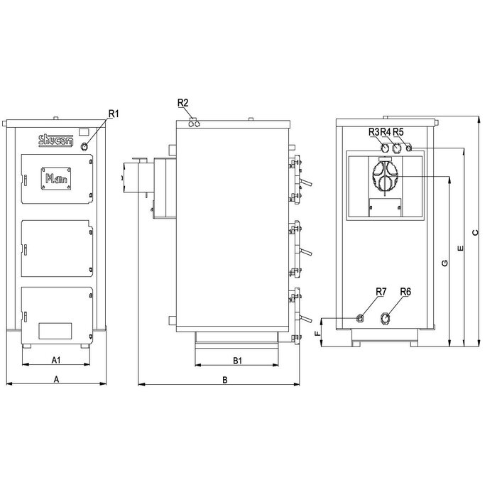 Sukom R65 (65 kW) - Holzkessel