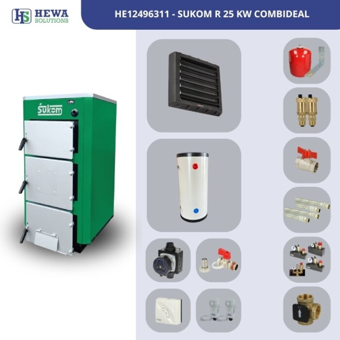 HeWa Solutions SUKOM R25 25 kW Holzpellet - Kombi-Angebot für gewerbliche Heizungen
