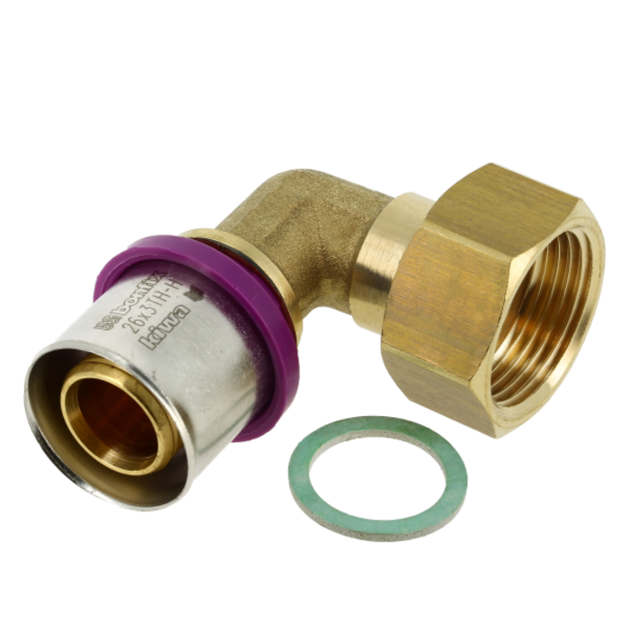 Bonfix BONFIX 2002115 - Presskupplung Knie 90° - Messing - 26 x 3/4'' G F