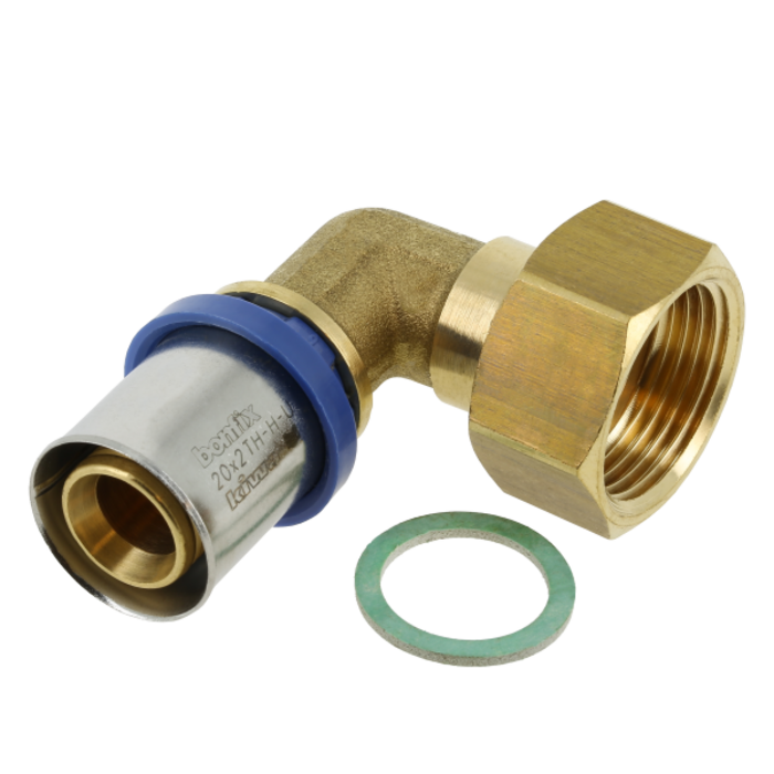 Bonfix BONFIX 2002105 - Perskoppeling knie 90° - Messing - 20 x 3/4'' G F