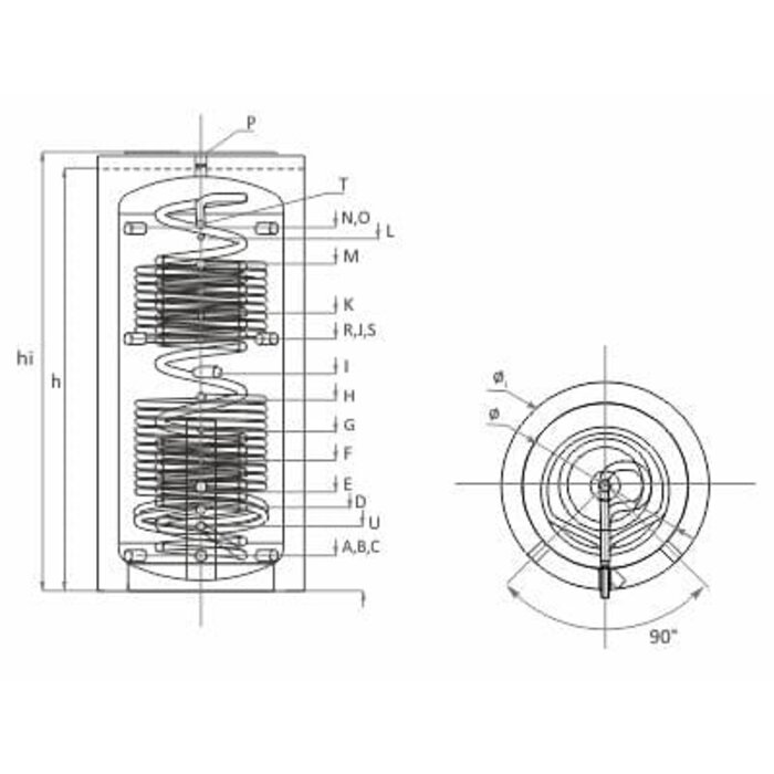BURNiT HYG BR2 1000 - 1000L Hygienespeicher mit zwei Wärmetauschern