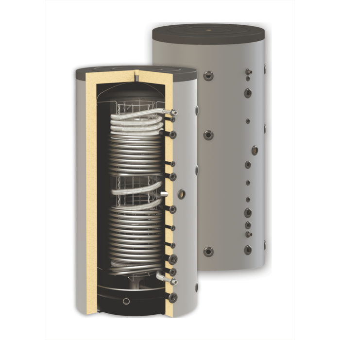 Complete zonneboilerset - 3x AE-00030-HP(V2) + Buffervat 1000L met 1 tapwaterspiraal en 2 warmtewisselaars