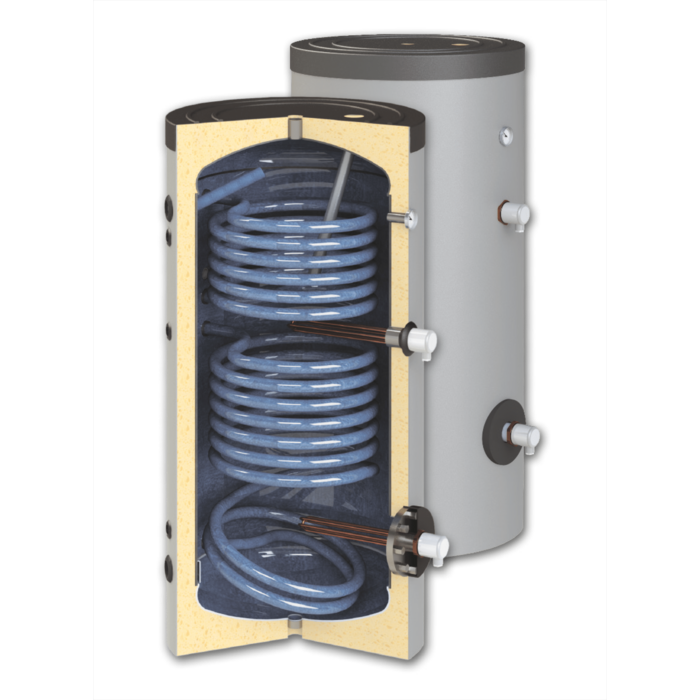 Complete zonneboilerset - 2x 30HP + Tapwaterboiler 500L met 2 warmtewisselaars