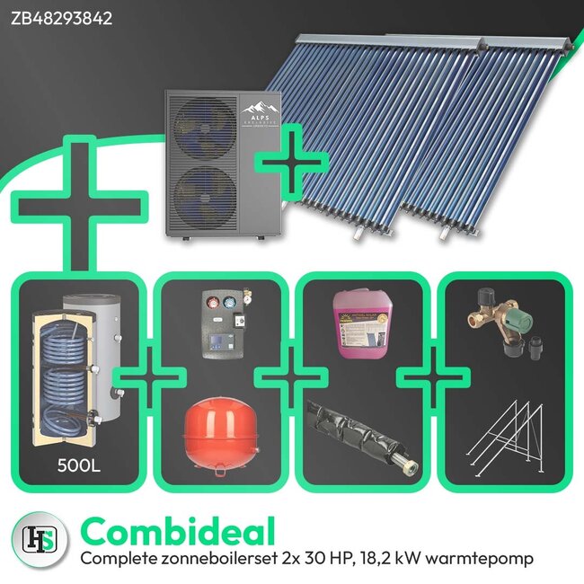 HeWa Solutions Combideal ZB48293842 - Complete zonneboilerset 500L + ALPS EXCLUSIVE AE-18203-MO-V2