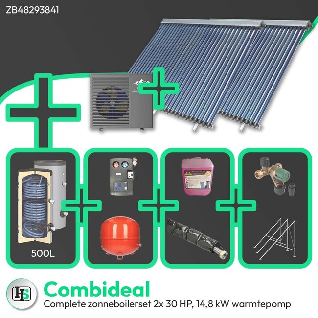 HeWa Solutions Combideal ZB48293841 - Complete zonneboilerset 500L + ALPS EXCLUSIVE AE-14803-MO-V2