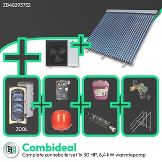 HeWa Solutions Combideal ZB48293732 - Complete zonneboilerset 300L 1x 30HP + ALPS EXCLUSIVE AE-08401-MO-(A)