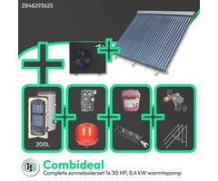 HeWa Solutions Combideal ZB48293625 - Complete zonneboilerset 200L 1x 30HP + ALPS EXCLUSIVE AE-08401-MO