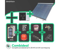 HeWa Solutions Combideal ZB48293624 - Complete zonneboilerset 200L 1x 30HP + ALPS EXCLUSIVE AE-08401-MO-(A)