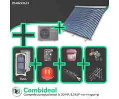HeWa Solutions Combideal ZB48293623 - Complete zonneboilerset 200L 1x 30HP + ALPS EXCLUSIVE AE-08301-MO-V2