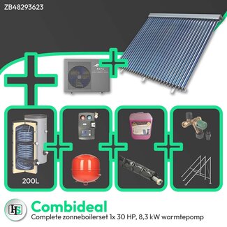 HeWa Solutions Combideal ZB48293623 - Complete zonneboilerset 200L 1x 30HP + ALPS EXCLUSIVE AE-08301-MO-V2