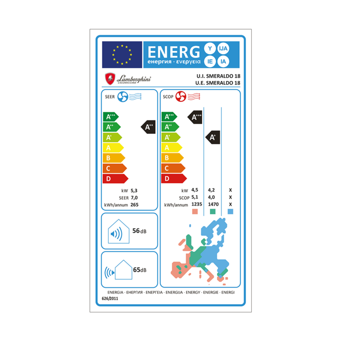 Lamborghini Caloreclima Lamborghini Caloreclima 18 - Monosplit Klimaanlage Wandgerät (5,0 kW / 18000 BTU)