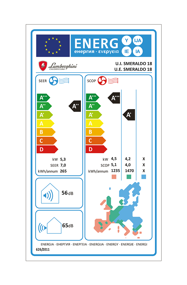 Lamborghini Caloreclima Lamborghini Caloreclima 18 - Monosplit Klimaanlage Wandgerät (5,0 kW / 18000 BTU)