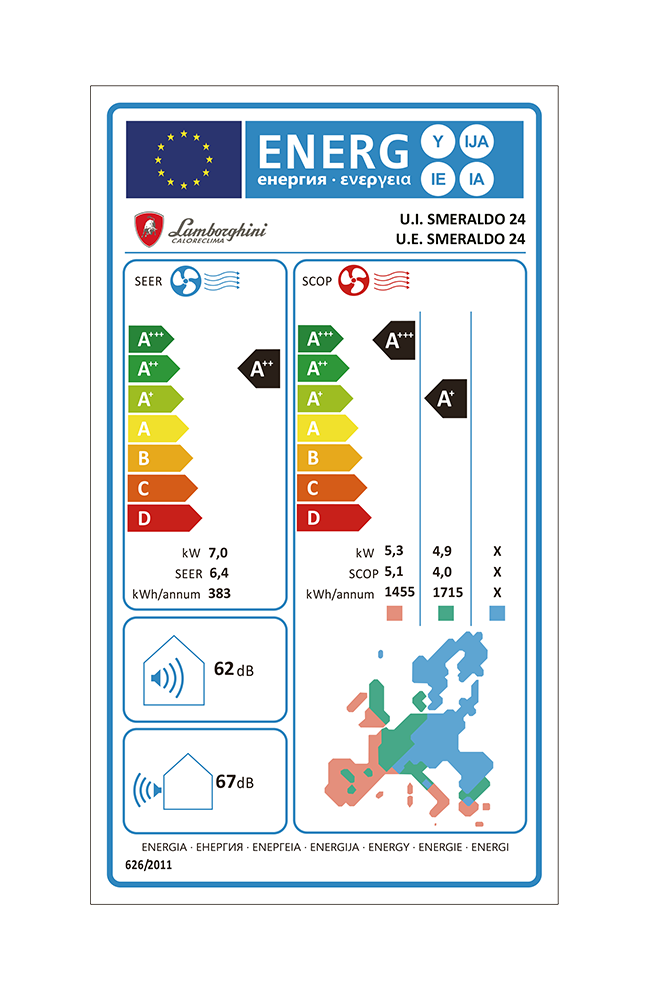 Lamborghini Caloreclima Lamborghini Caloreclima 24 - Monosplit Klimaanlage Wandgerät (7,0 kW / 24000 BTU)