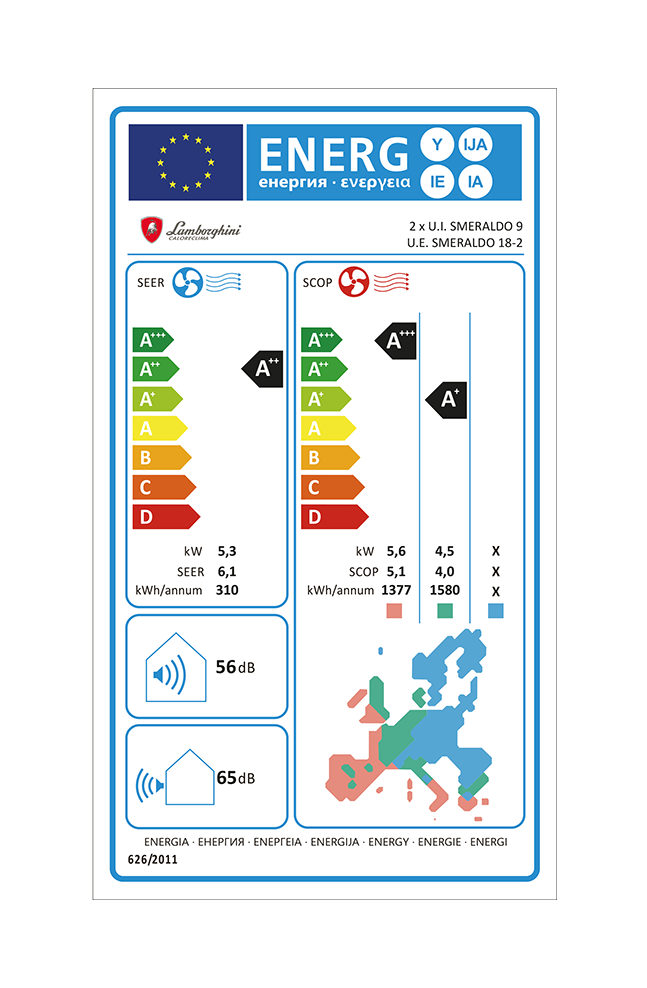 Lamborghini Caloreclima Lamborghini Smeraldo 18-2 + 2x 9K - Multi-Split Klimaanlage Kombination (5,0 kW / 18000 BTU)