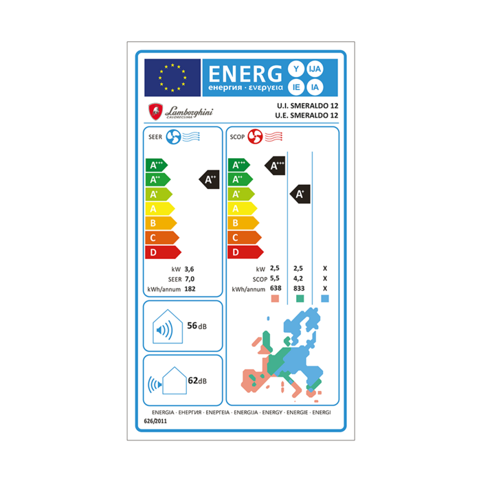 Lamborghini Caloreclima Lamborghini Smeraldo 27-3 + 2x 12K - Multi-Split Klimaanlage Kombination (7,9 kW / 27000 BTU)