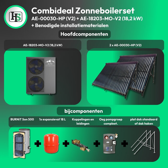 HeWa Solutions Combideal ZB48293842 - Complete zonneboilerset 500L + ALPS EXCLUSIVE AE-18203-MO-V2