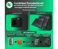 HeWa Solutions Combideal ZB48293625 - Complete zonneboilerset 200L 1x 30HP + ALPS EXCLUSIVE AE-08401-MO