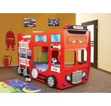 Brandweerbed stapelbed brandweer | rood jongensbed