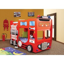 Brandweerbed stapelbed brandweer | rood jongensbed