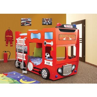 Brandweerbed stapelbed brandweer | rood jongensbed