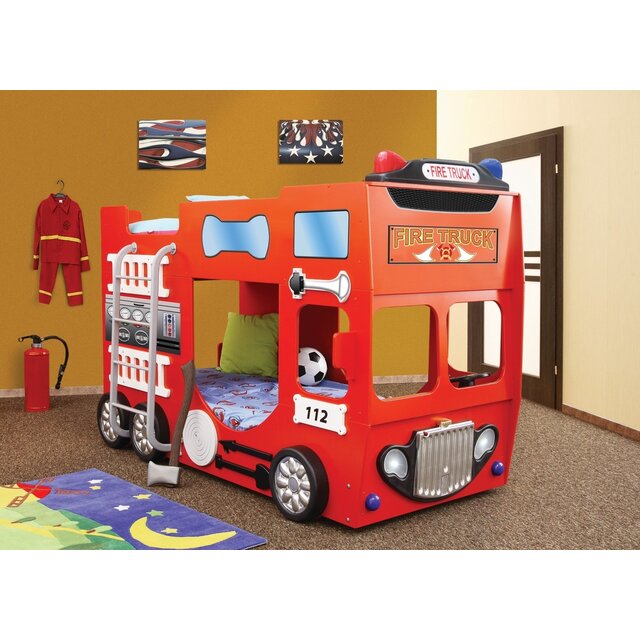 Brandweerbed stapelbed brandweer | rood jongensbed