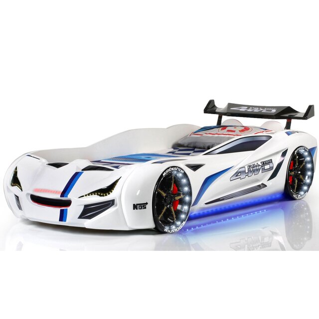 Autobed met lichtjes en geluid | Street Racer wit