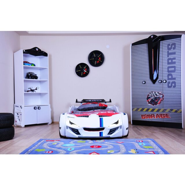 Autobed met lichtjes en geluid | Street Racer wit