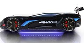 Autobed met licht en geluid | Street Racer zwart Autobed met licht en geluid | Street Racer zwart