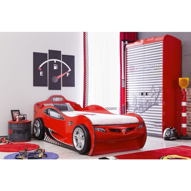 Autobed met logeerbed rood jongens bed Autobed met logeerbed rood jongens bed