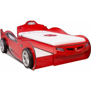 Autobed met logeerbed rood jongens bed