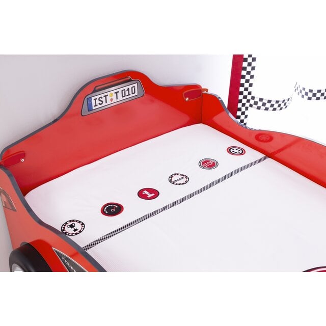 Autobed met logeerbed rood jongens bed Autobed met logeerbed rood jongens bed