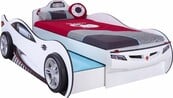 Autobed met logeerbed wit jongens bed Autobed met logeerbed wit jongens bed