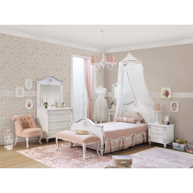 Romantic twijfelaar meisjes bed 200 x 120 cm