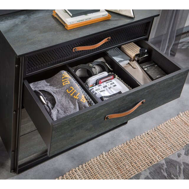 Dark commode kinderladekast industrieel tienerkamer