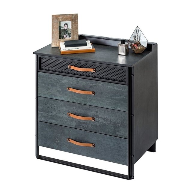 Dark commode kinderladekast industrieel tienerkamer