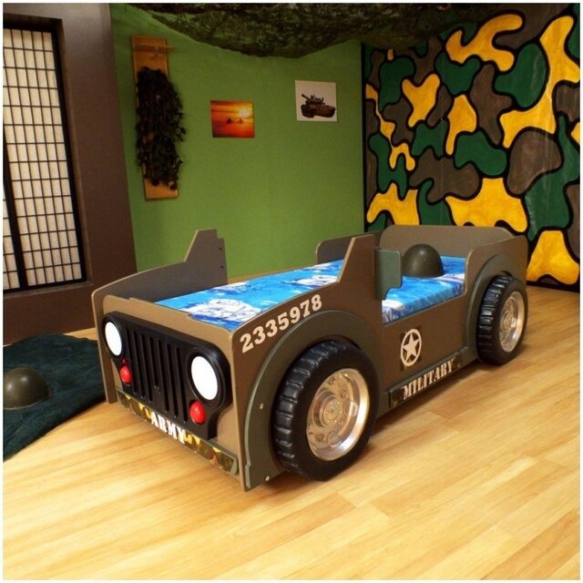 Leger Jeep autobed jongenskamer
