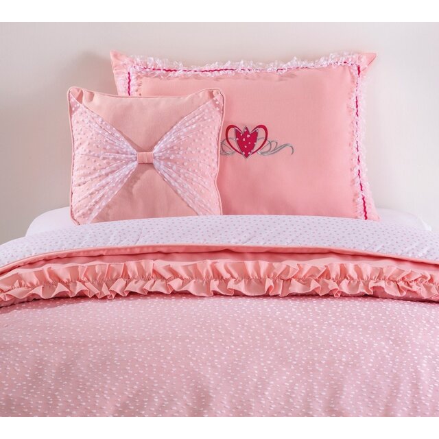 Rosa bedsprei + kussenset (230 x 135 cm)