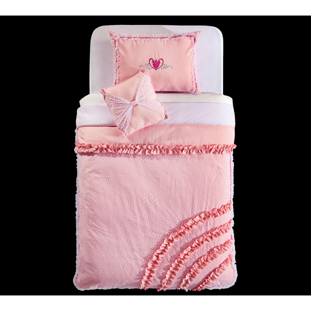 Rosa bedsprei + kussenset (230 x 135 cm)