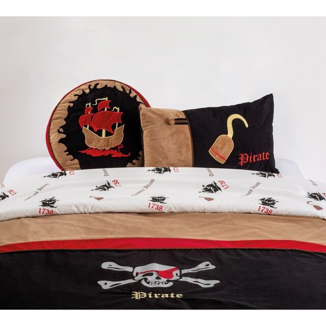 Black Pirate bedsprei + kussenset (210 x 160 cm)