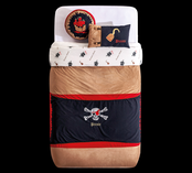 Black Pirate bedsprei + kussenset (210 x 160 cm)