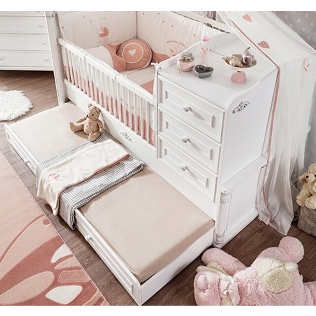 Romantic kussenset ledikant babybed babykamer 130 x 80 cm