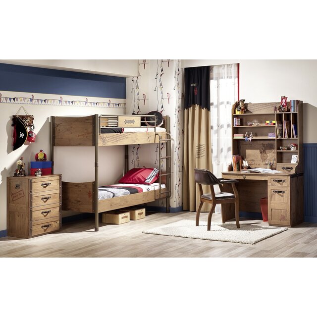 Black Pirate hoogslaper stapelbed piratenkamer 200 x 90 cm