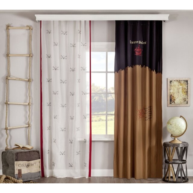 Black Pirate gordijn piratenkamer (260 x 140 cm)